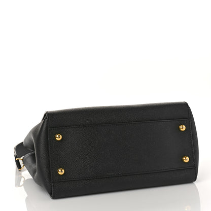 Burberry Soft Grain Calfskin Medium Buckle Tote Black 4 of 9