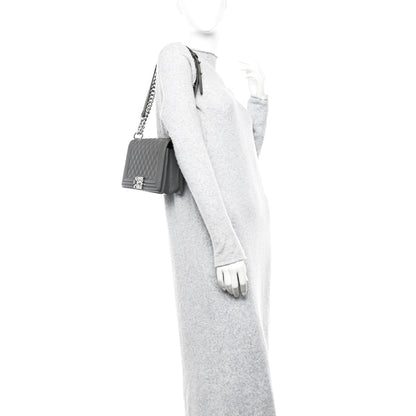 Chanel Caviar Quilted Medium Boy Flap Grey 2 of 10