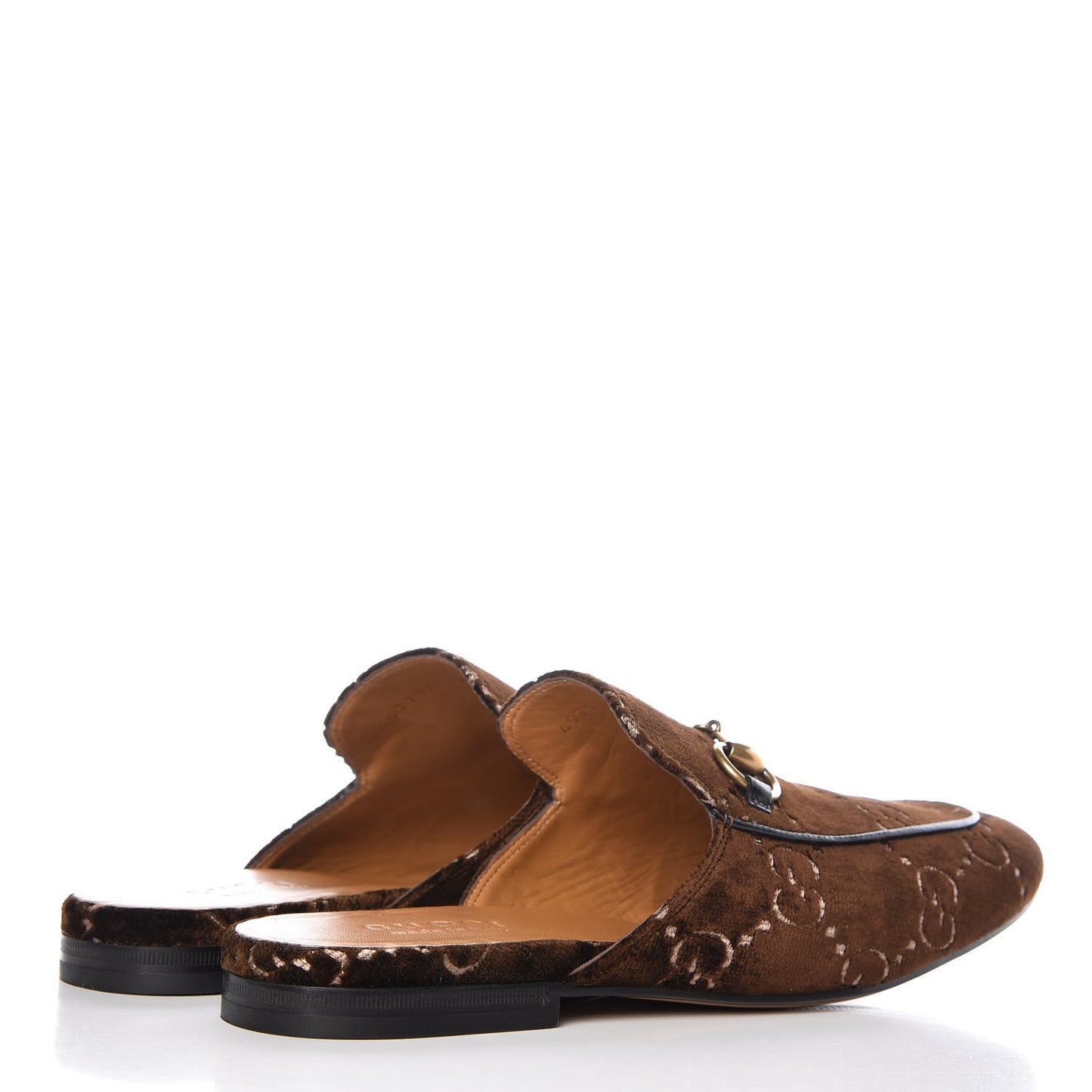 Velvet GG Monogram Mens Princetown Slippers 8 Brown