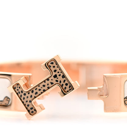 Hermes Enamel Narrow Print Guepards Clic Clac H Bracelet PM Sable 6 of 6