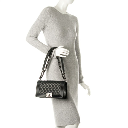 Chanel Caviar Quilted Medium Boy Flap So Black 2 of 9