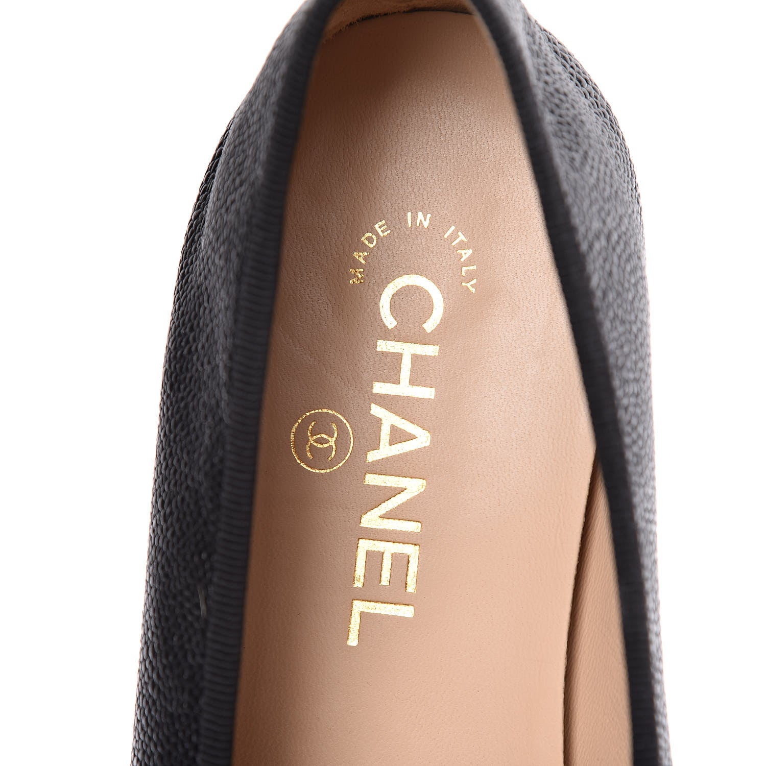 Chanel Caviar CC Cap Toe Ballerina Flats 42 Black 8 of 17