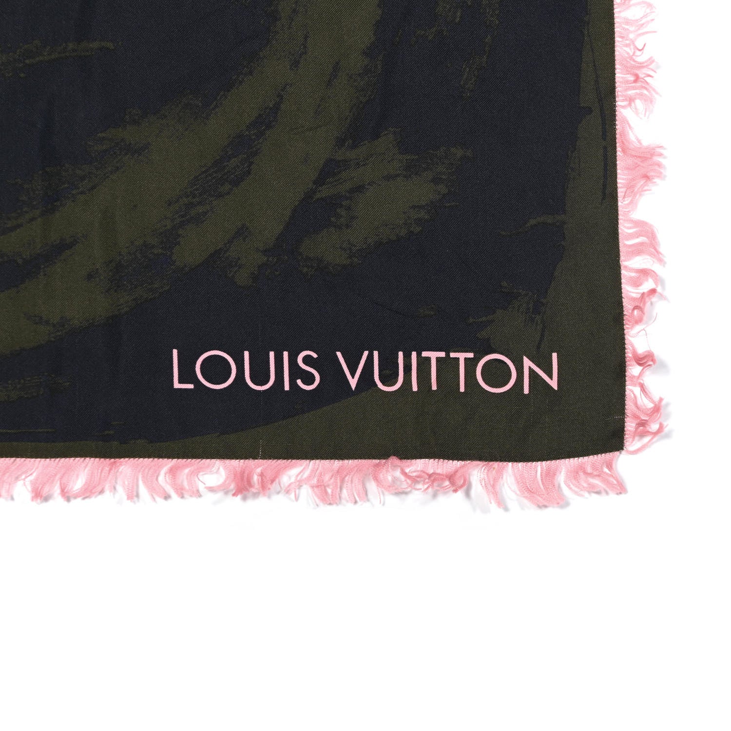 Louis Vuitton Silk Arty Flower Scarf Green Pink 3 of 3