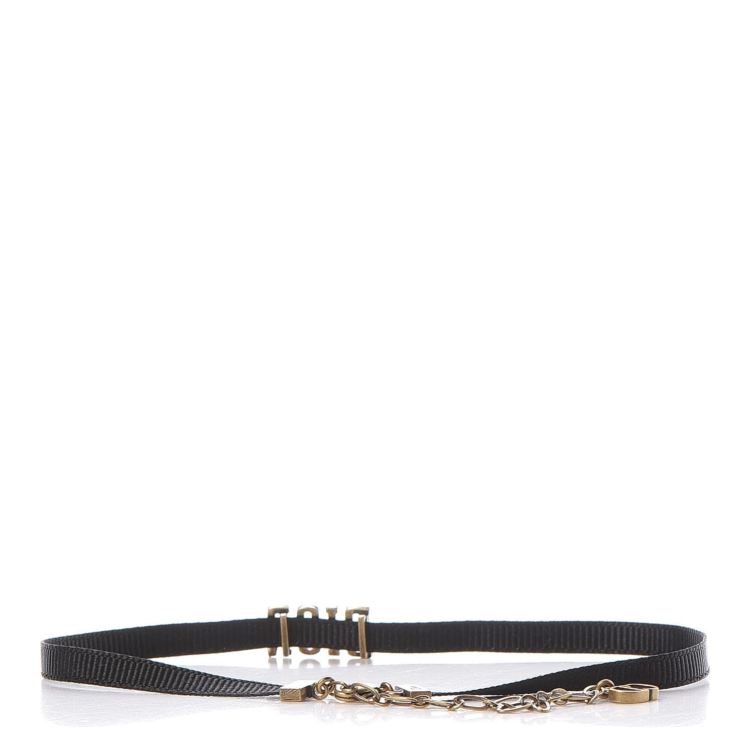 Christian Dior Grosgrain Ribbon Dior Logo Choker Necklace Black 3 of 6