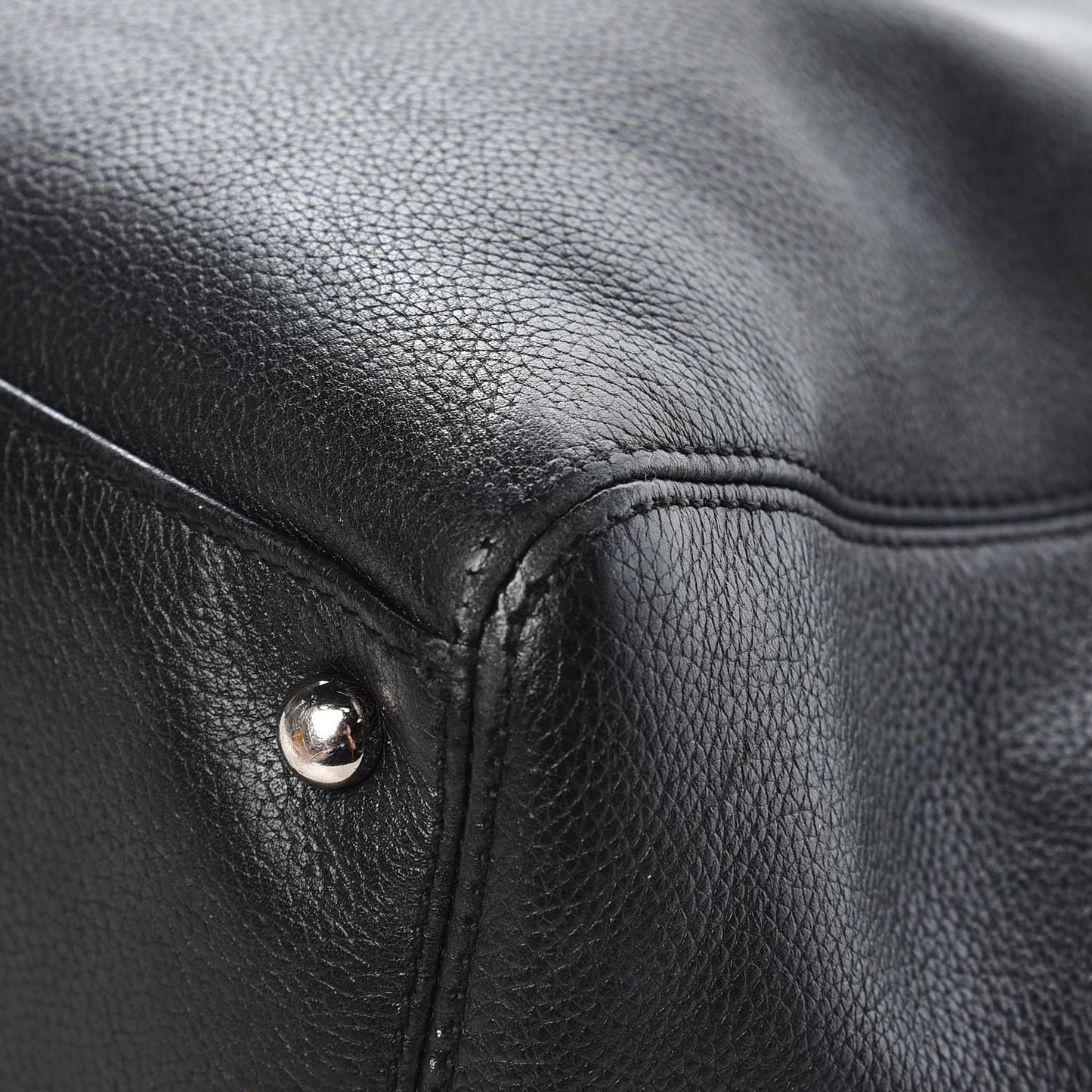 Calfskin Cerf Executive Shopper Tote Black