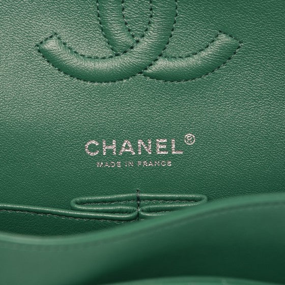 Chanel Lambskin Quilted Medium Double Flap Green 7 of 10