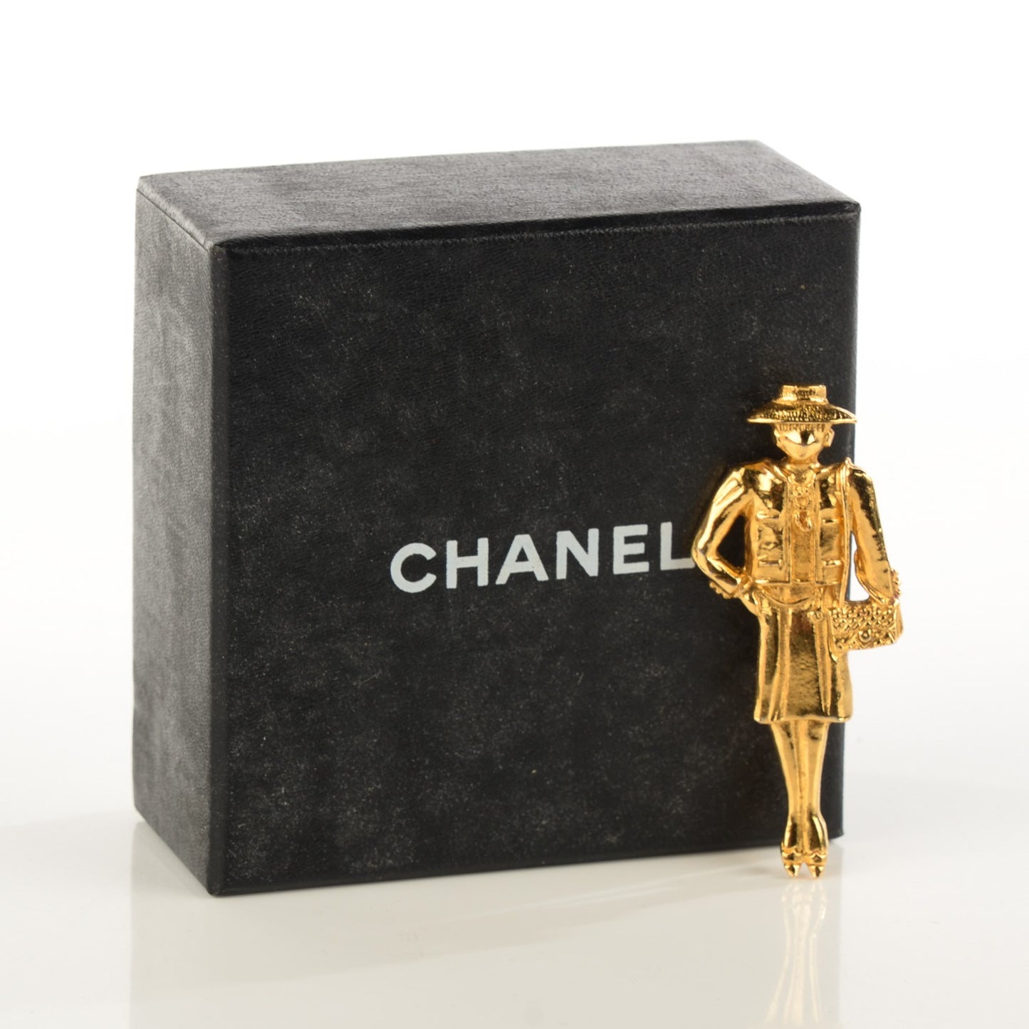Coco Figurine Pin Brooch Gold