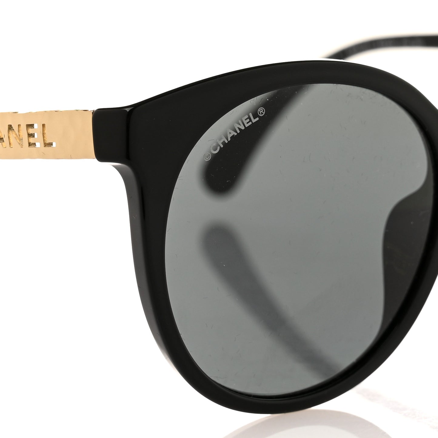 Acetate Metal Pantos Sunglasses 5440-A Black Gold