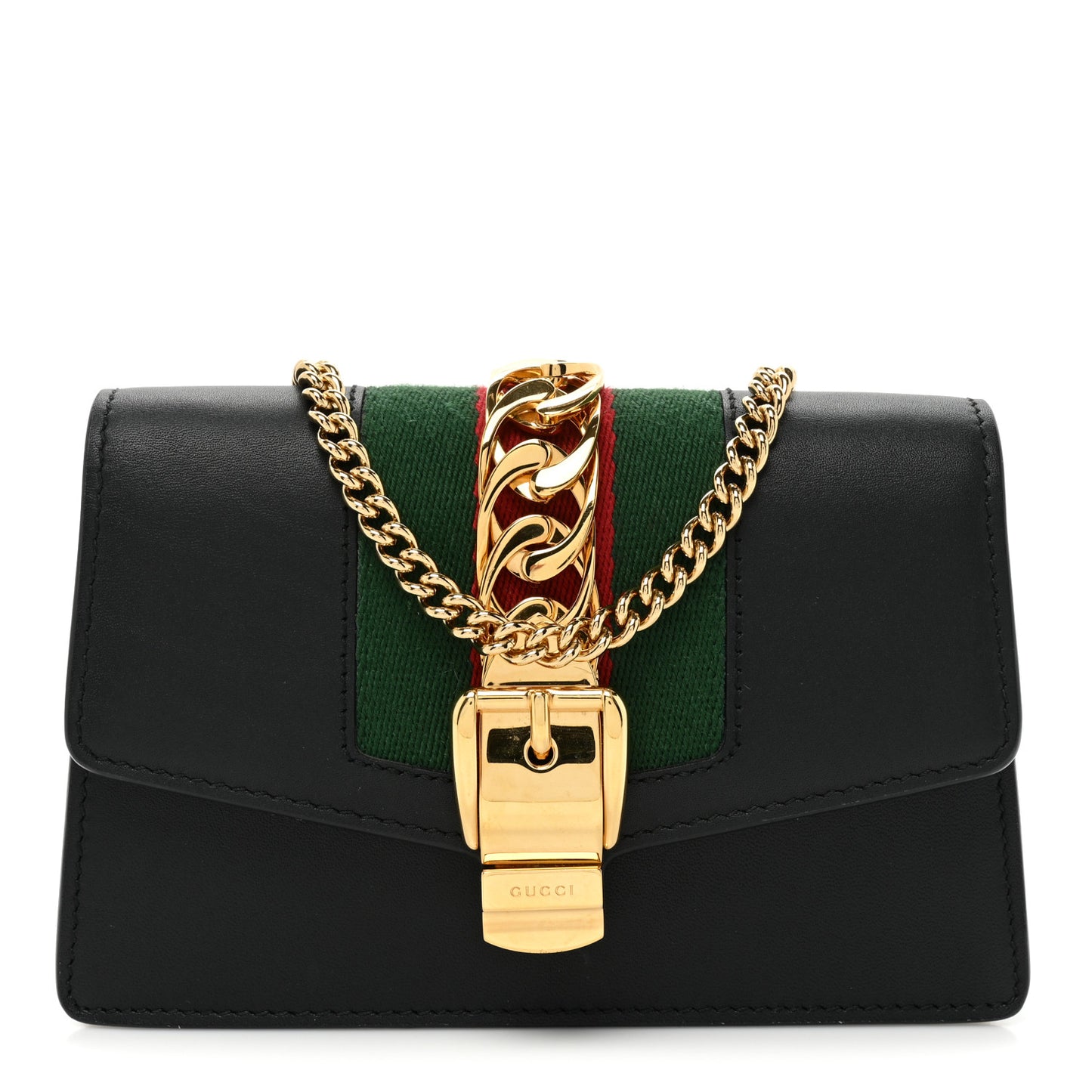 Calfskin Super Mini Sylvie Chain Shoulder Bag Black