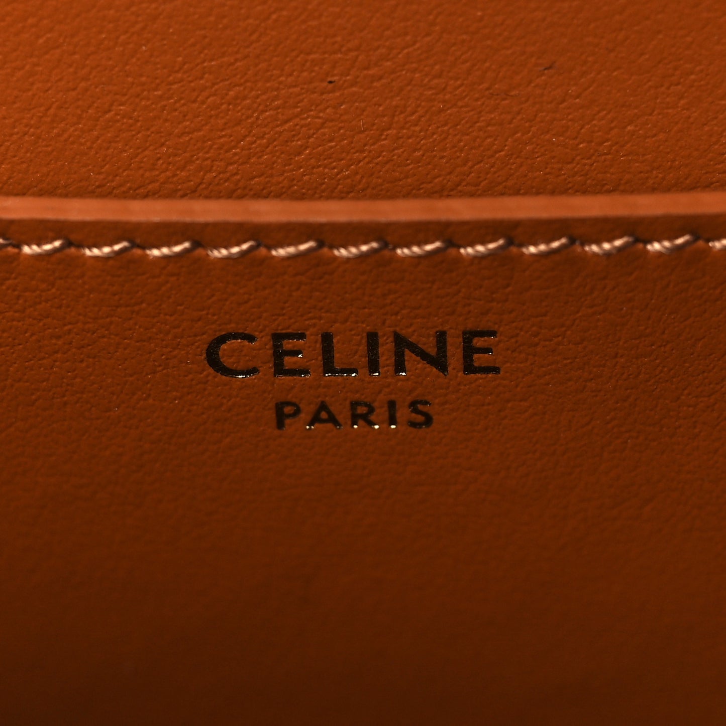 Triomphe Canvas Calfskin Tabou Clutch on Strap Tan