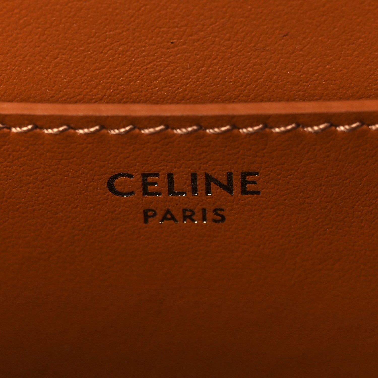 Celine Triomphe Canvas Calfskin Tabou Clutch on Strap Tan 6 of 8