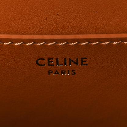 Celine Triomphe Canvas Calfskin Tabou Clutch on Strap Tan 6 of 8