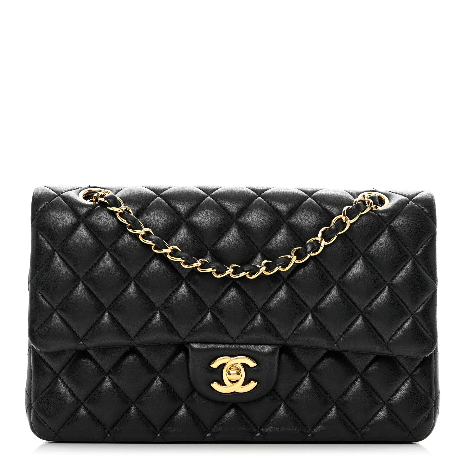 Chanel Lambskin Quilted Medium Double Flap Black 1 of 13