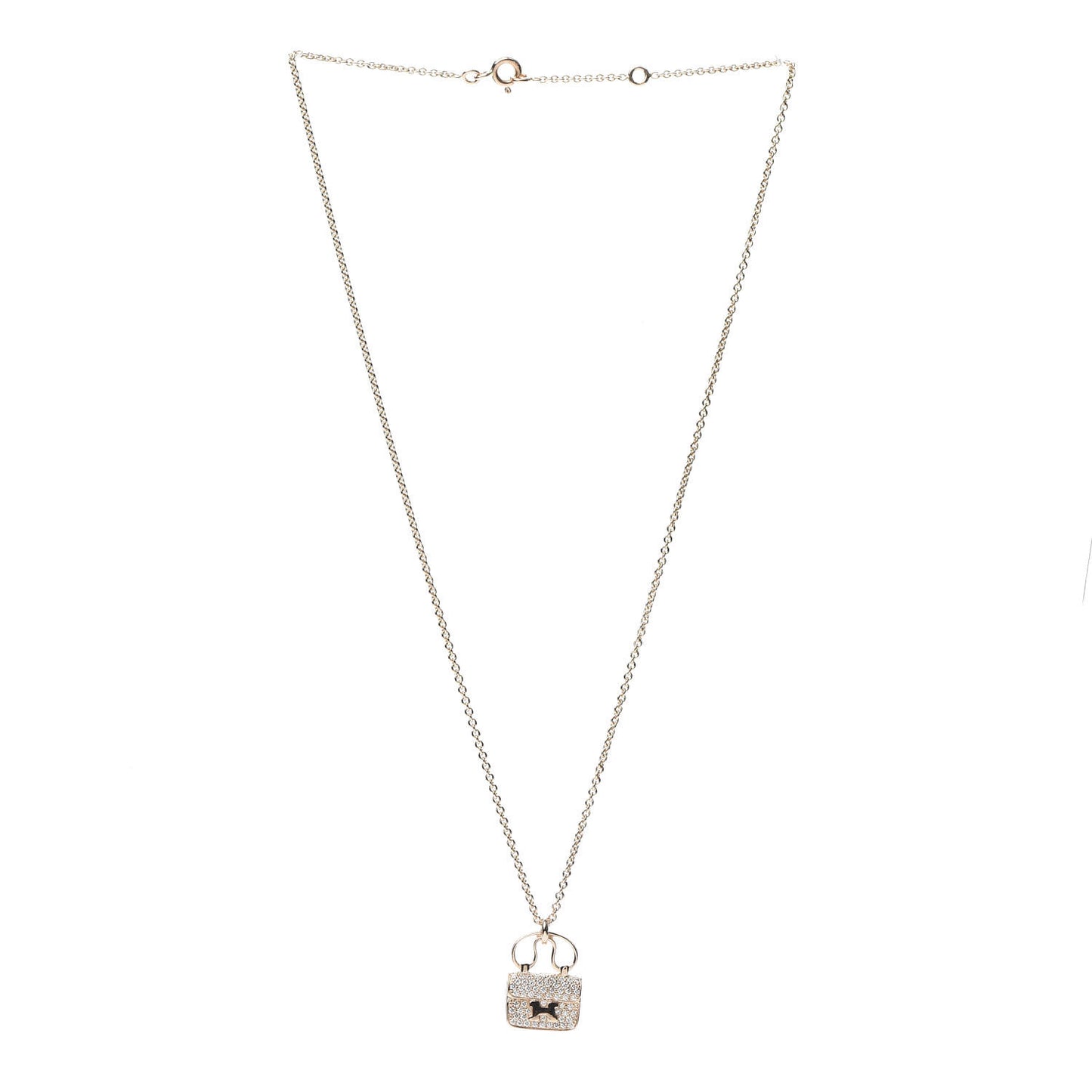 18K Rose Gold Diamond Constance Amulette Pendant Necklace