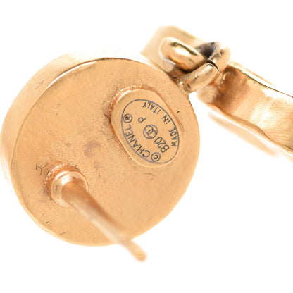 Chanel Crystal CC Drop Earrings Gold 4 of 5