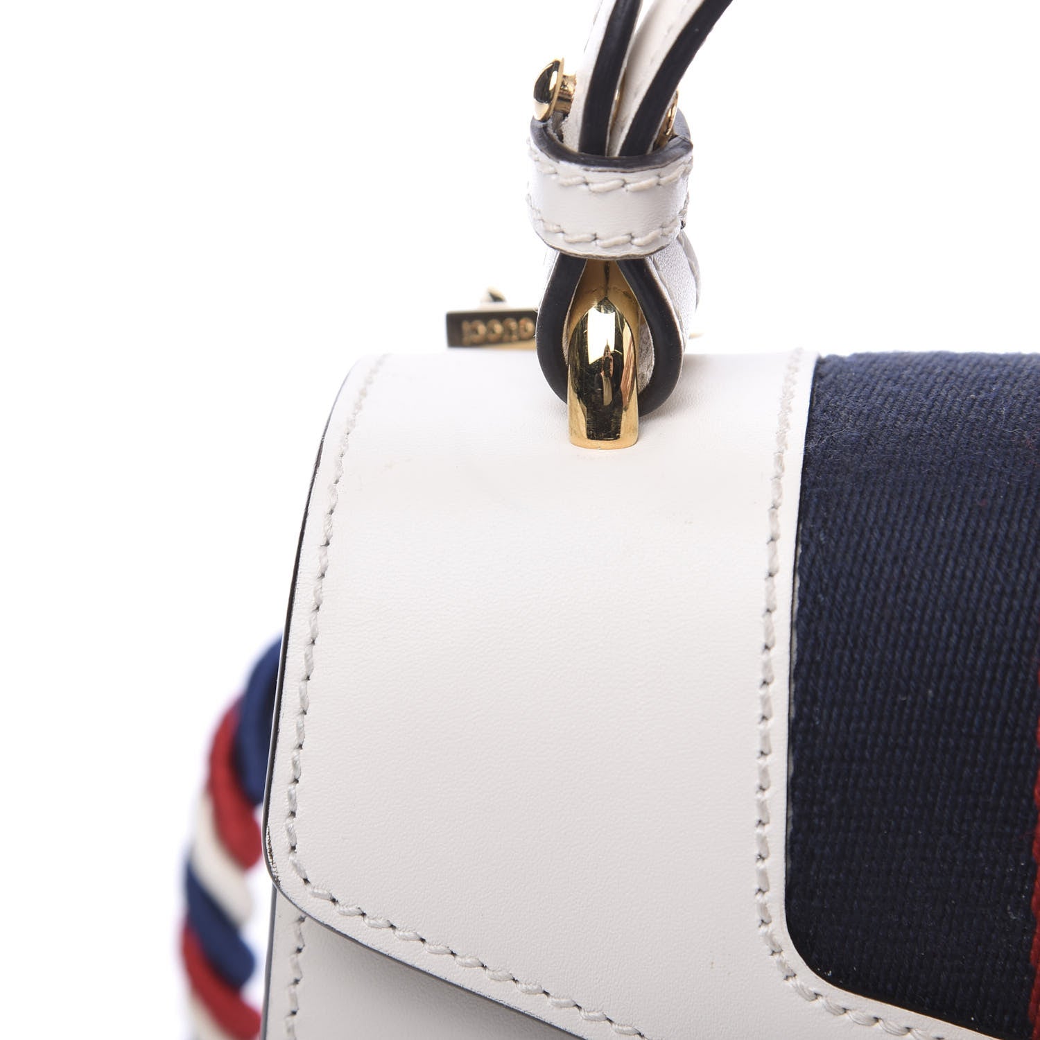 Gucci Calfskin Mini Sylvie Top Handle Bag White 11 of 12