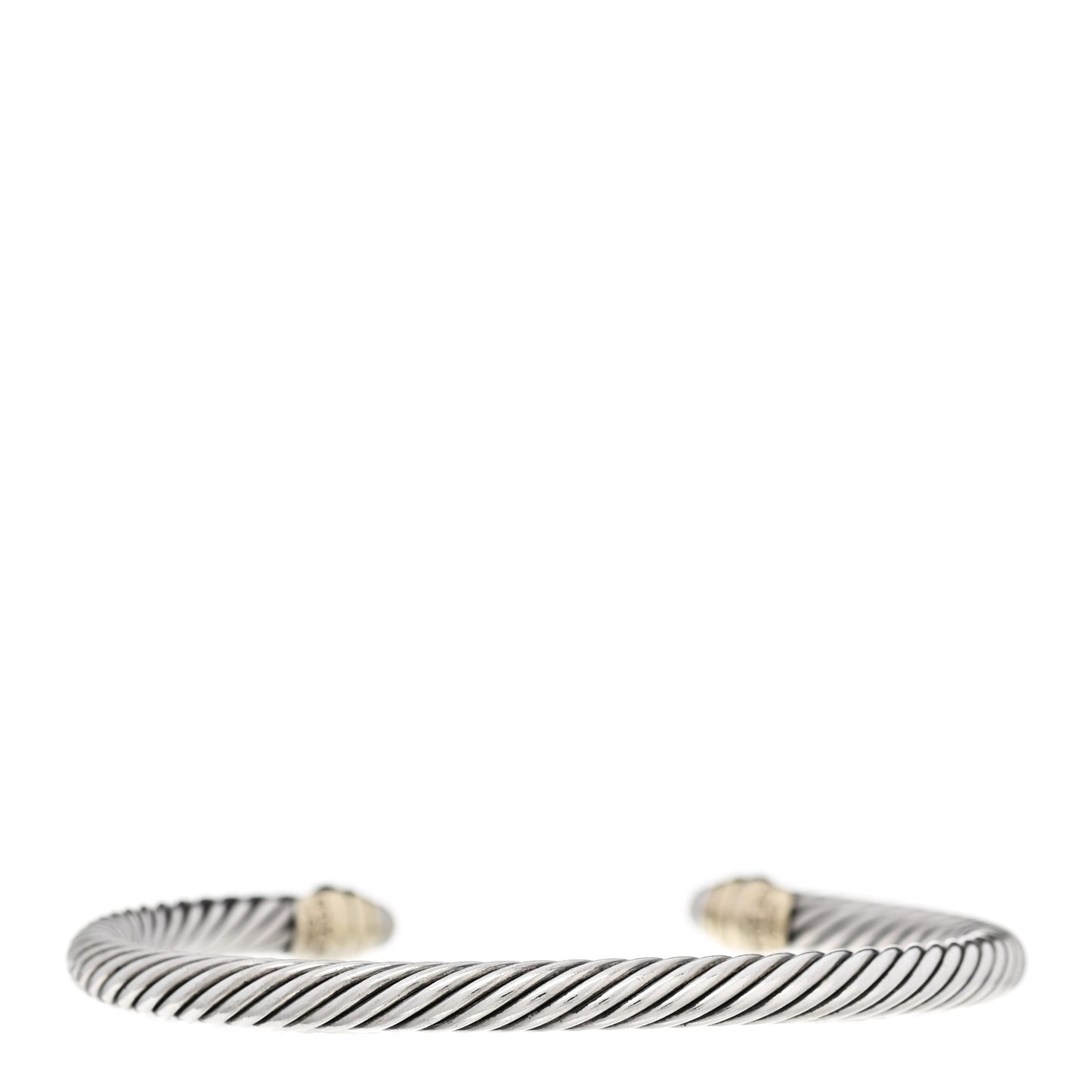 Sterling Silver 14K Yellow Gold Pearl 5mm Cable Classics Petite Color Bracelet
