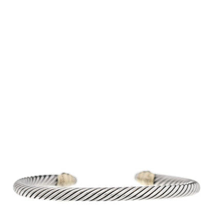 David Yurman Sterling Silver 14K Yellow Gold Pearl 5mm Cable Classics Petite Color Bracelet 2 of 4