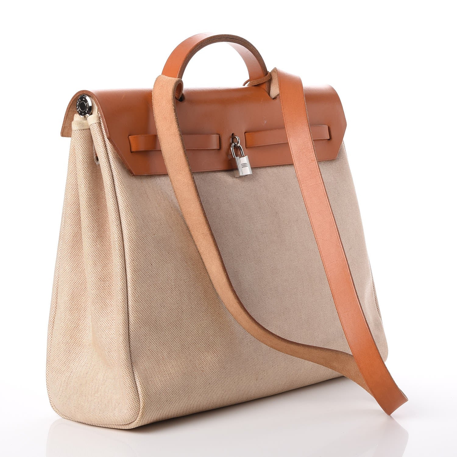 Hermes Toile Vache Calfskin Herbag 39 MM Natural 4 of 37