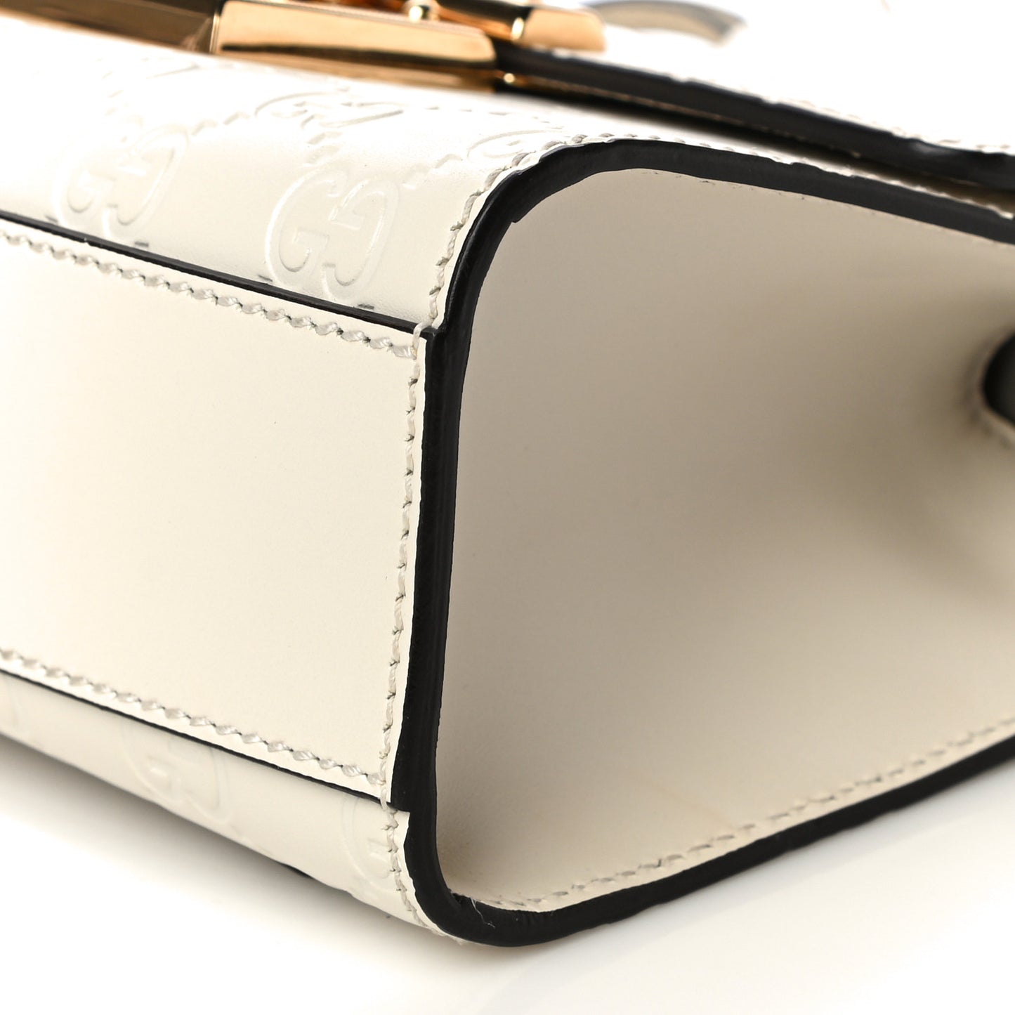 Guccissima Small Padlock Shoulder Bag White