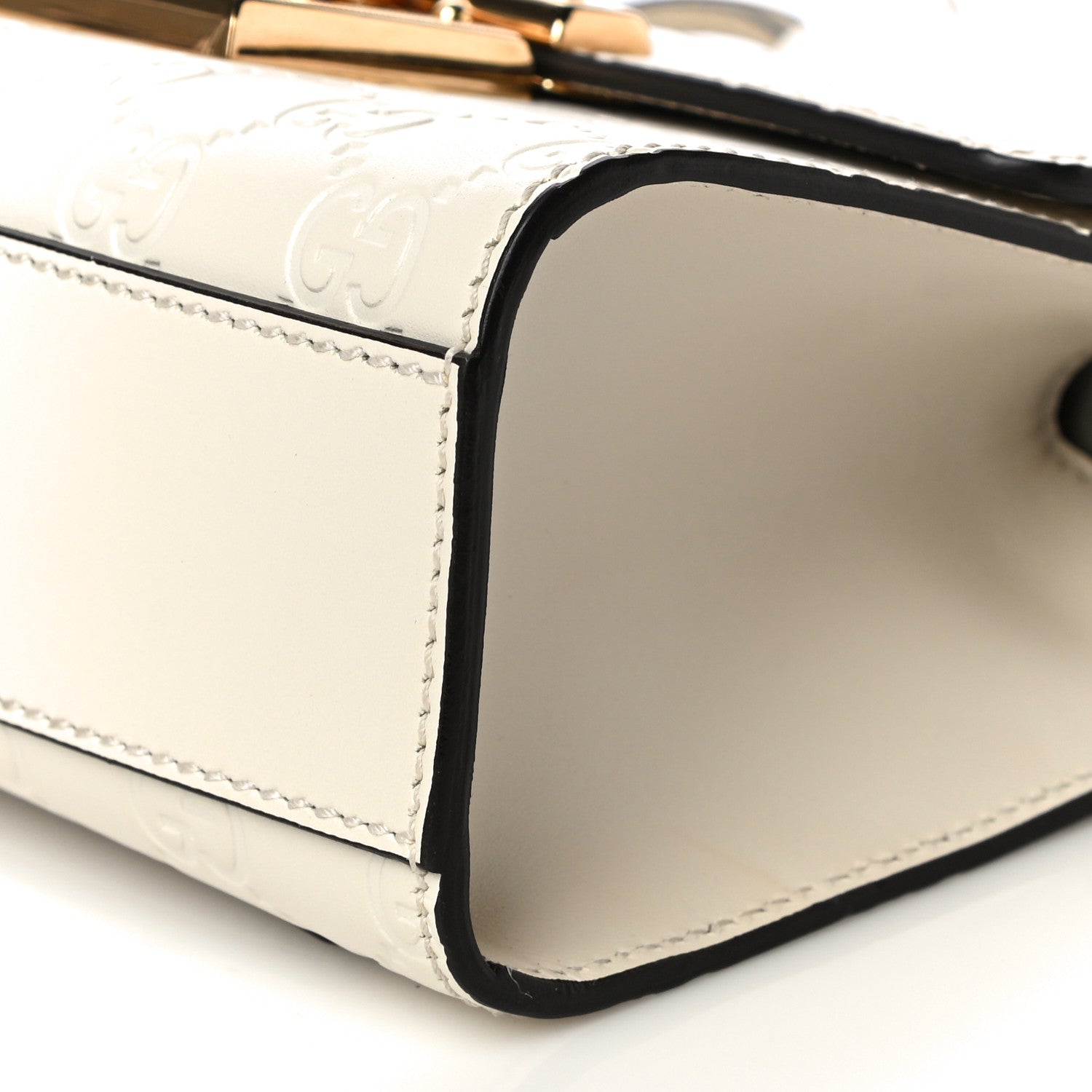 Gucci Guccissima Small Padlock Shoulder Bag White 10 of 13