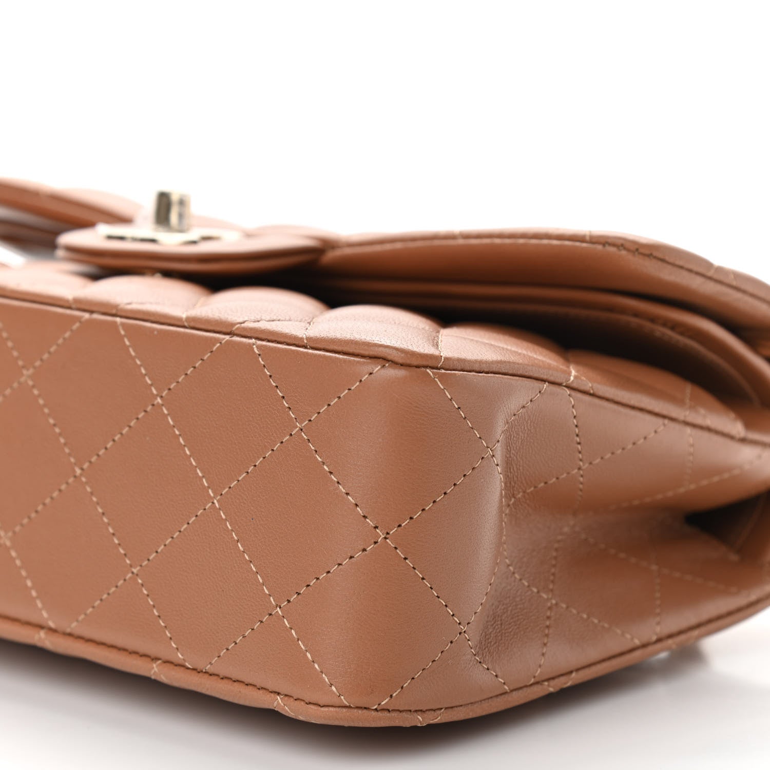 Chanel Lambskin Quilted Small Double Flap Brown 10 of 12