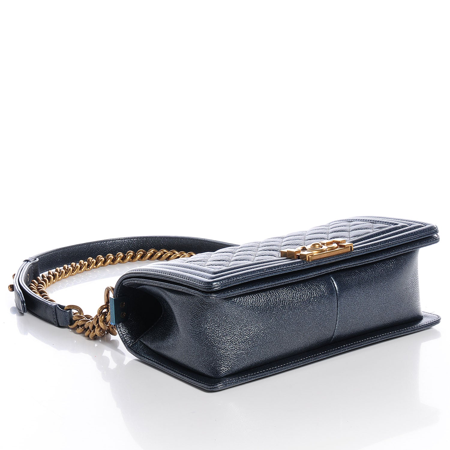 Chanel Pearl Calfskin Medium Boy Flap Dark Grey 4 of 9