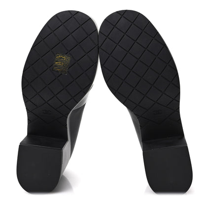 Chanel Lambskin Pearl Crystal Quilted CC Loafers 40 Black 5 of 8
