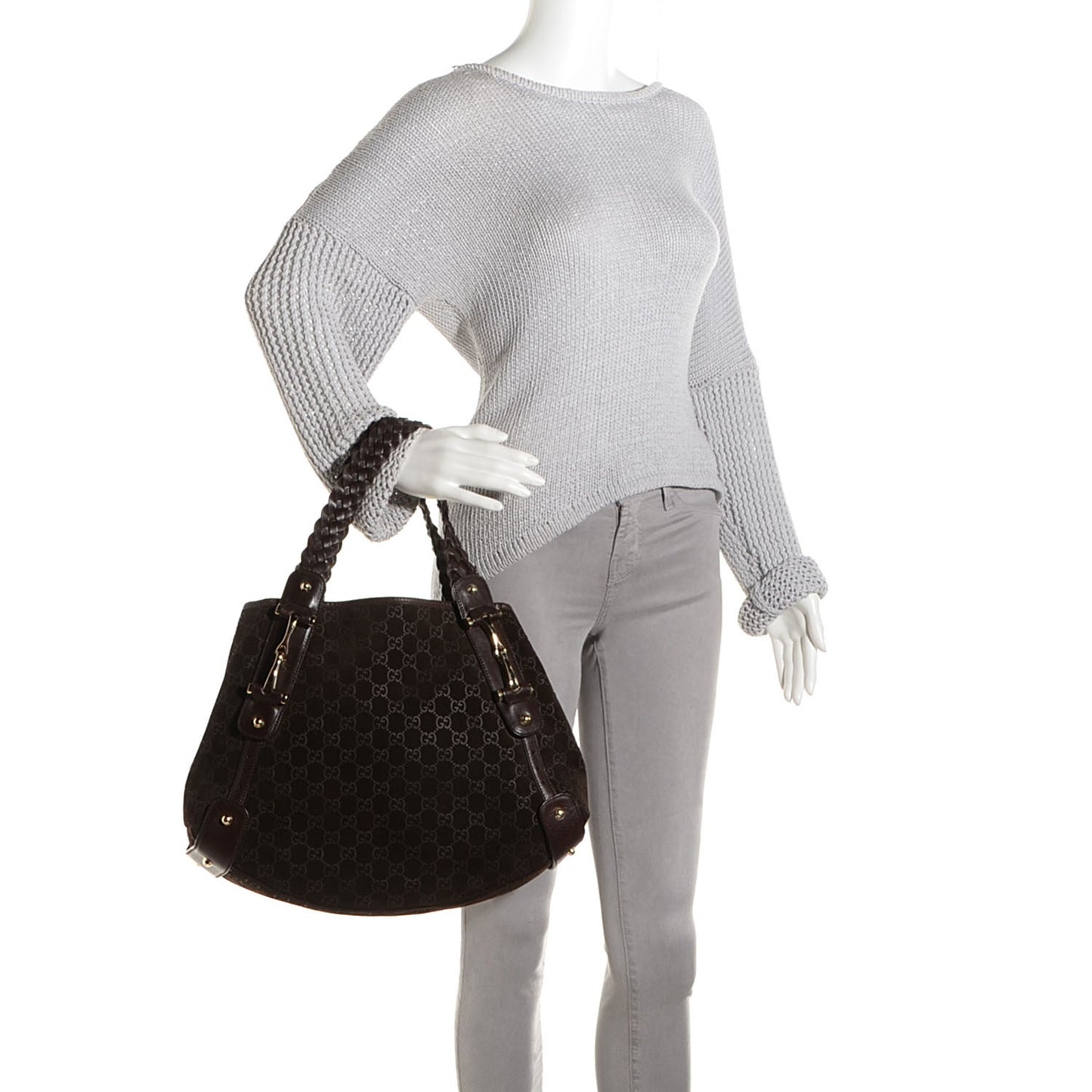 Guccissima Suede Medium Pelham Shoulder Bag Brown