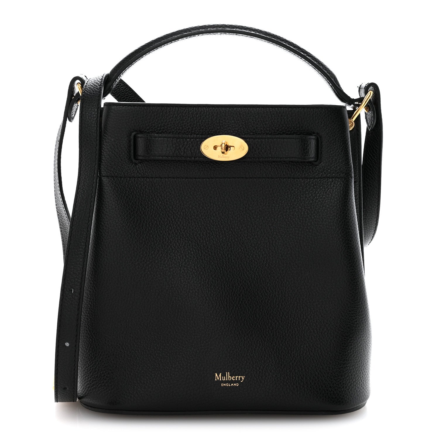 Mulberry Small Classic Grain Islington Bucket Bag Black 1 of 12