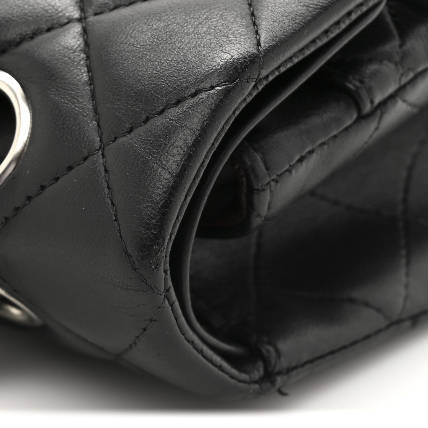 Lambskin Quilted Medium Double Flap Black