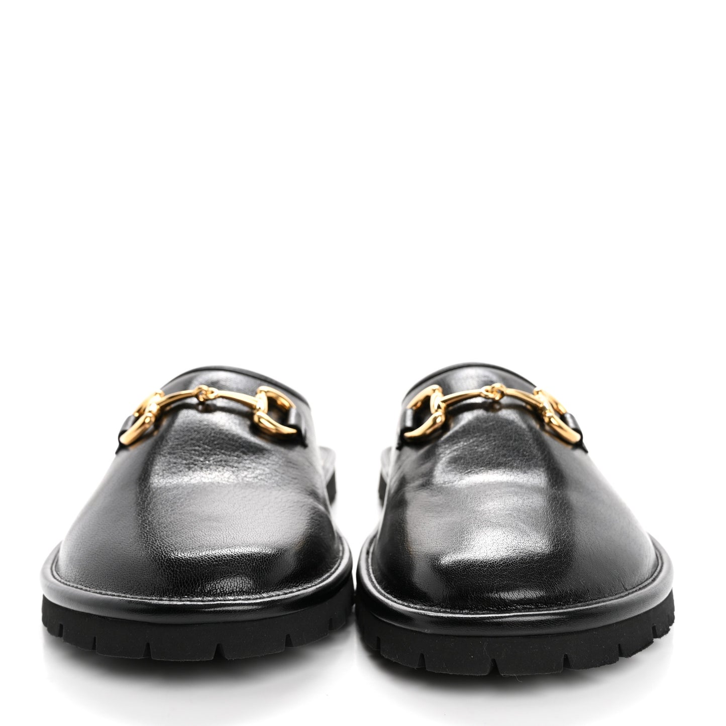 Goatskin Mens Horsebit Lug Sole Slippers 9 Black