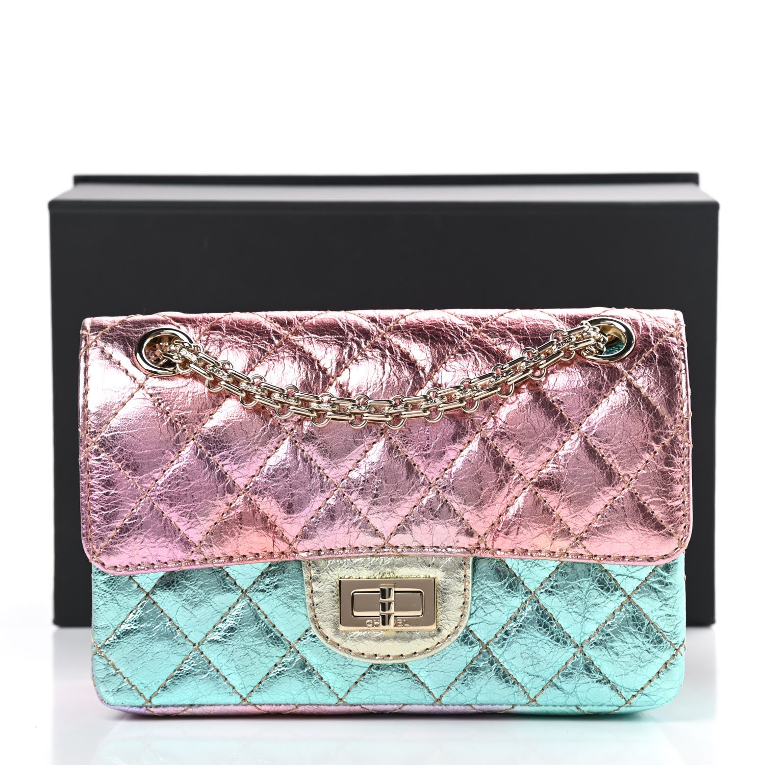 Chanel Metallic Goatskin Quilted Mini 2.55 Reissue Flap Multicolor 11 of 11