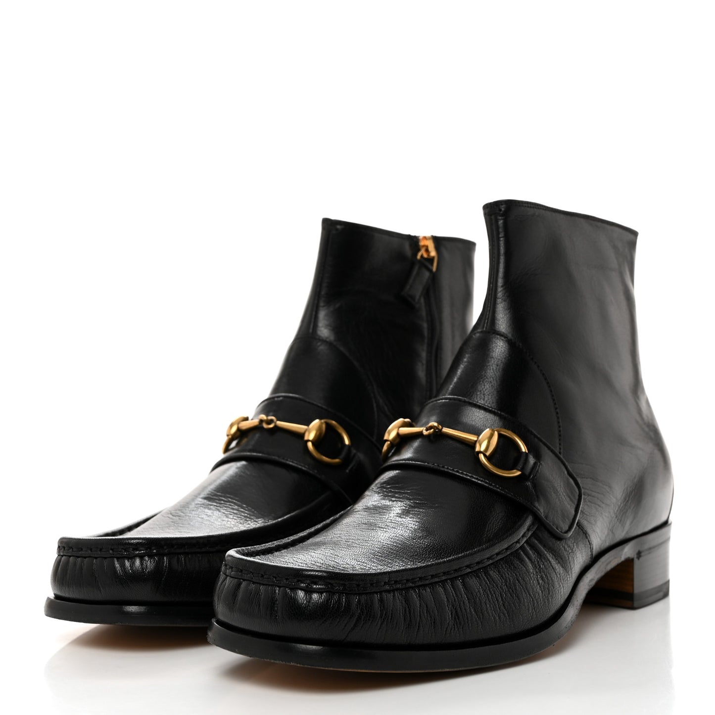 Quentin Goatskin Mens Horsebit Ankle Boots 10.5 Black
