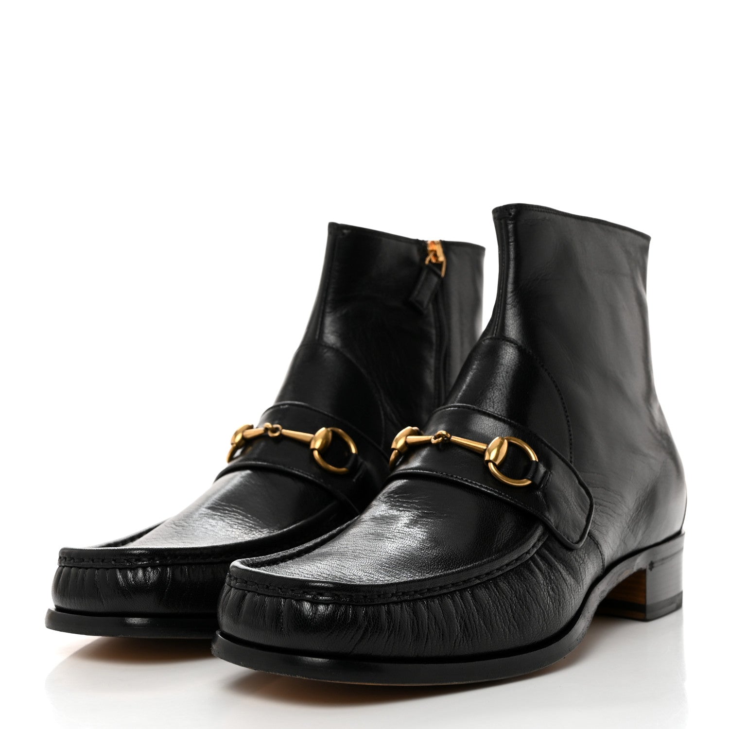 Gucci Quentin Goatskin Mens Horsebit Ankle Boots 10.5 Black 3 of 9