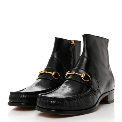 Gucci Quentin Goatskin Mens Horsebit Ankle Boots 10.5 Black 3 of 9