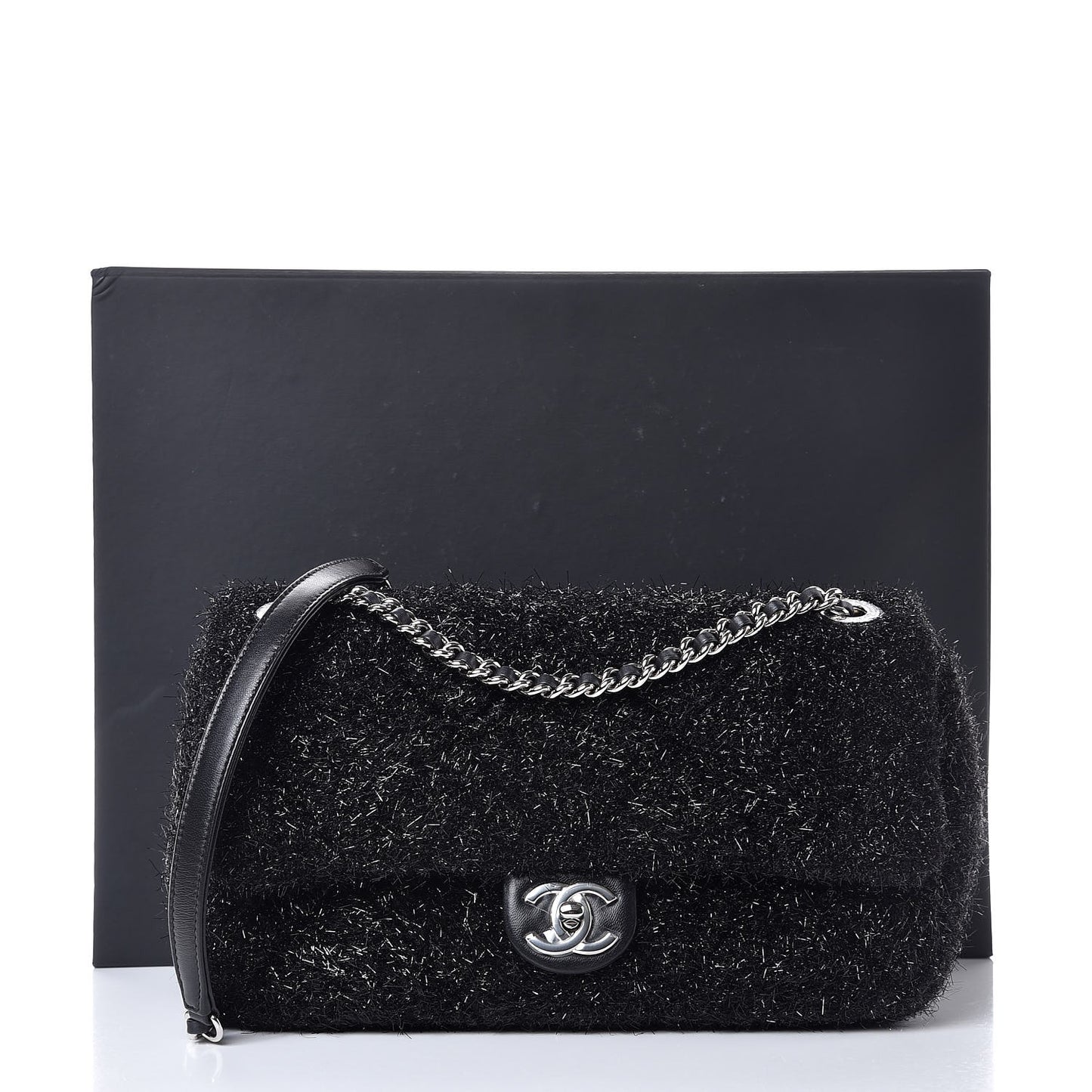 Lurex Knit Medium Pluto Glitter Flap Black