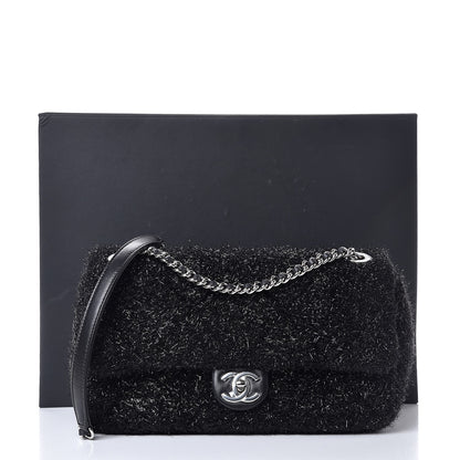 Chanel Lurex Knit Medium Pluto Glitter Flap Black 8 of 8