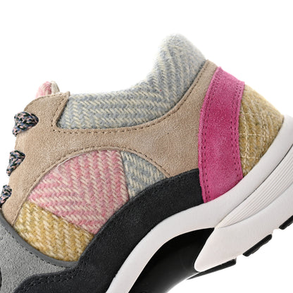 Chanel Tweed Suede CC Sneakers 36 Grey Pink Multicolor 9 of 12