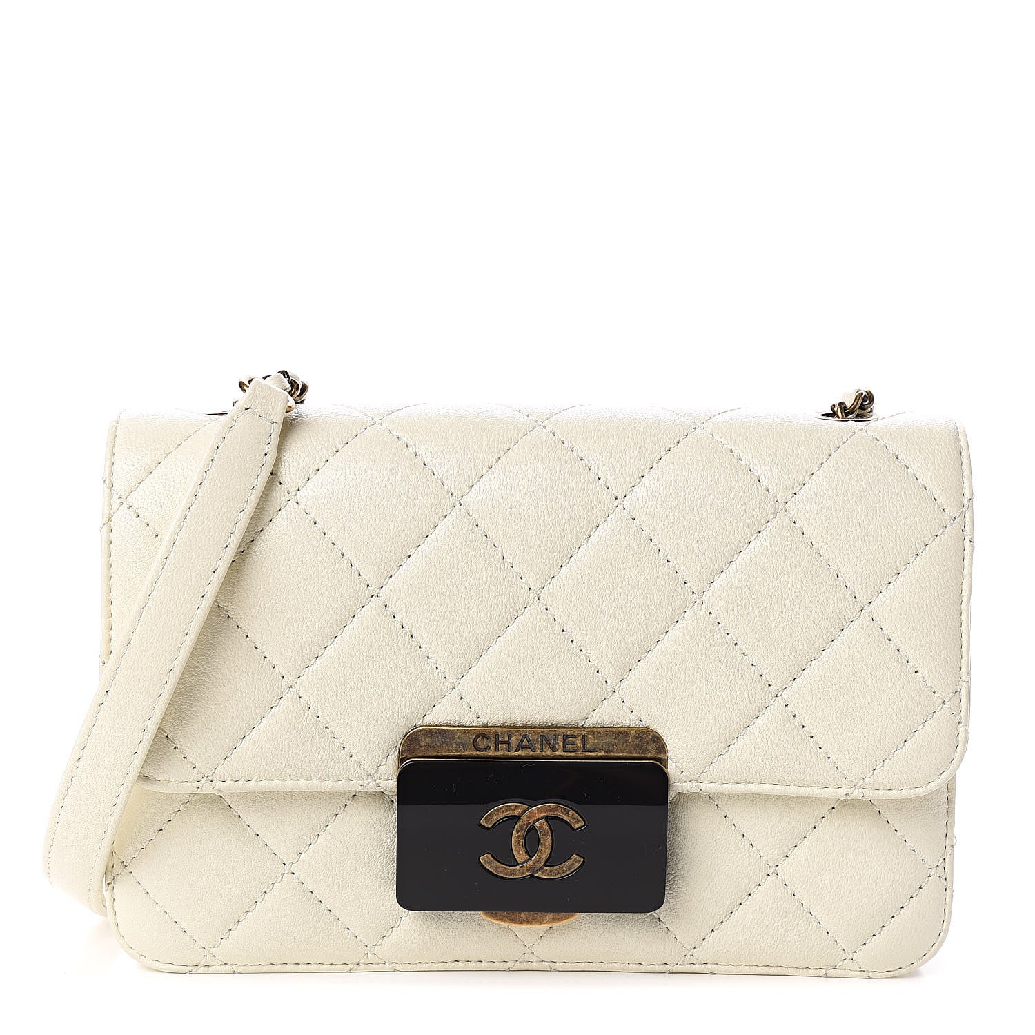 Chanel Sheepskin Quilted Mini Beauty Lock Flap White 1 of 11