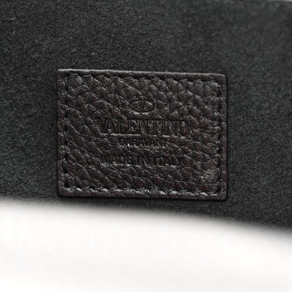 Valentino Garavani Pebbled Calfskin Rockstud Envelope Wallet on Chain Black 6 of 10