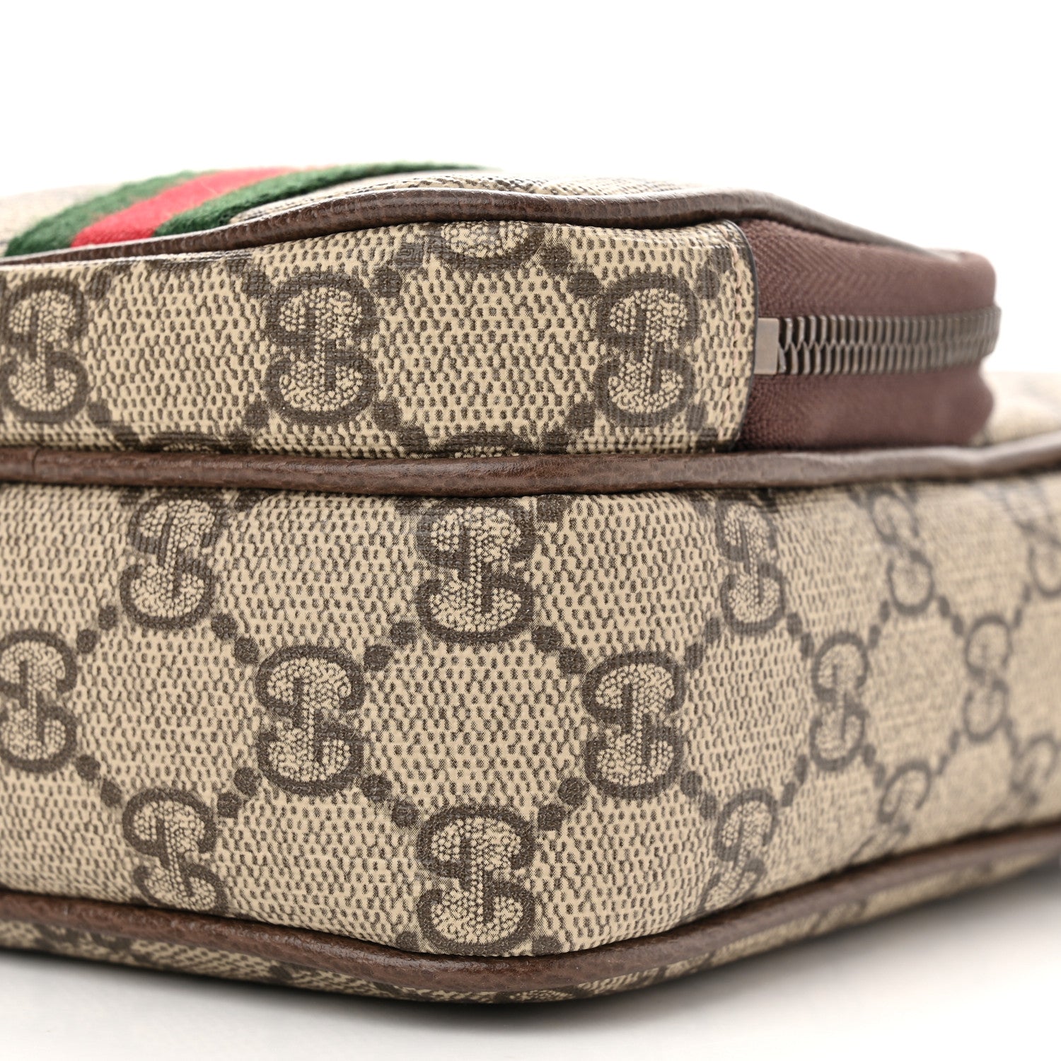 Gucci GG Supreme Monogram Web Mini Ophidia Double Zip Messenger Bag Beige New Acero 10 of 10