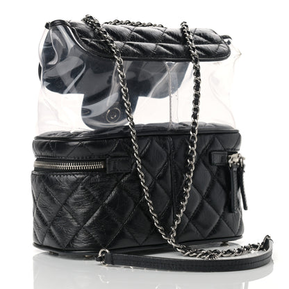 Chanel Crumpled Calfskin PVC Quilted Flap Black 3 of 11