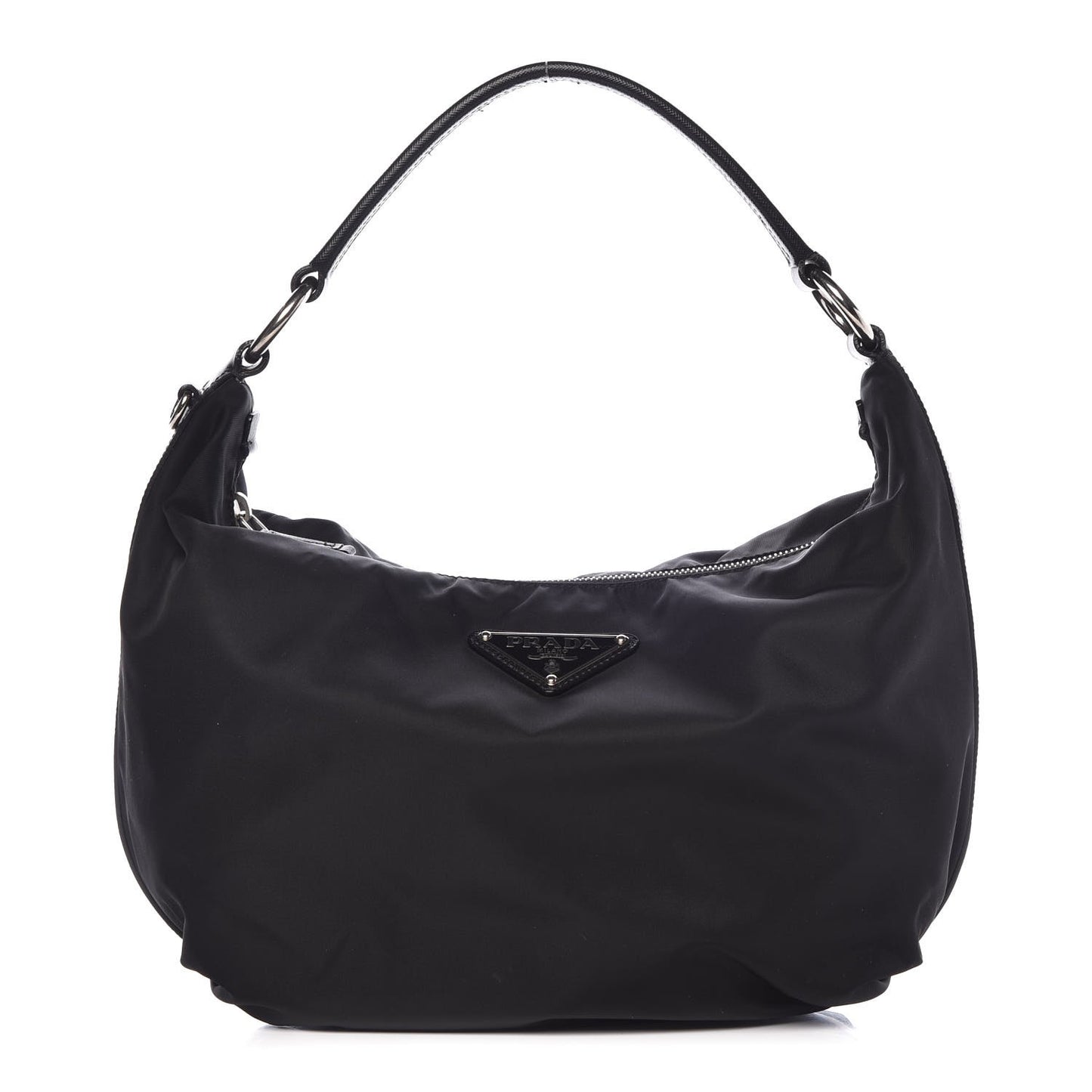 Tessuto Nylon Saffiano Hobo Black