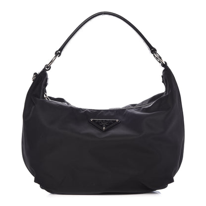 Prada Tessuto Nylon Saffiano Hobo Black 1 of 7