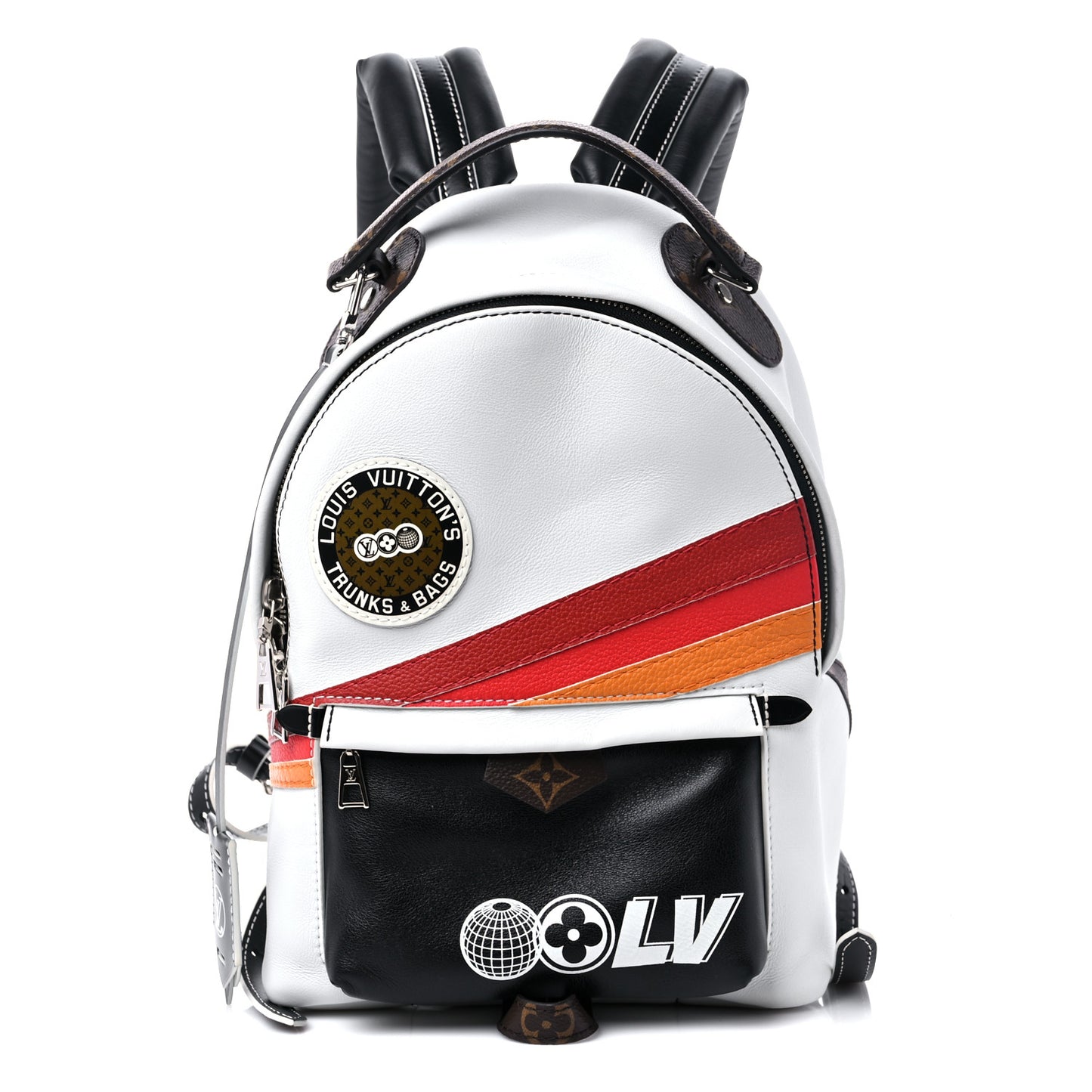 Calfskin Monogram LV Airline Palm Springs Backpack PM White