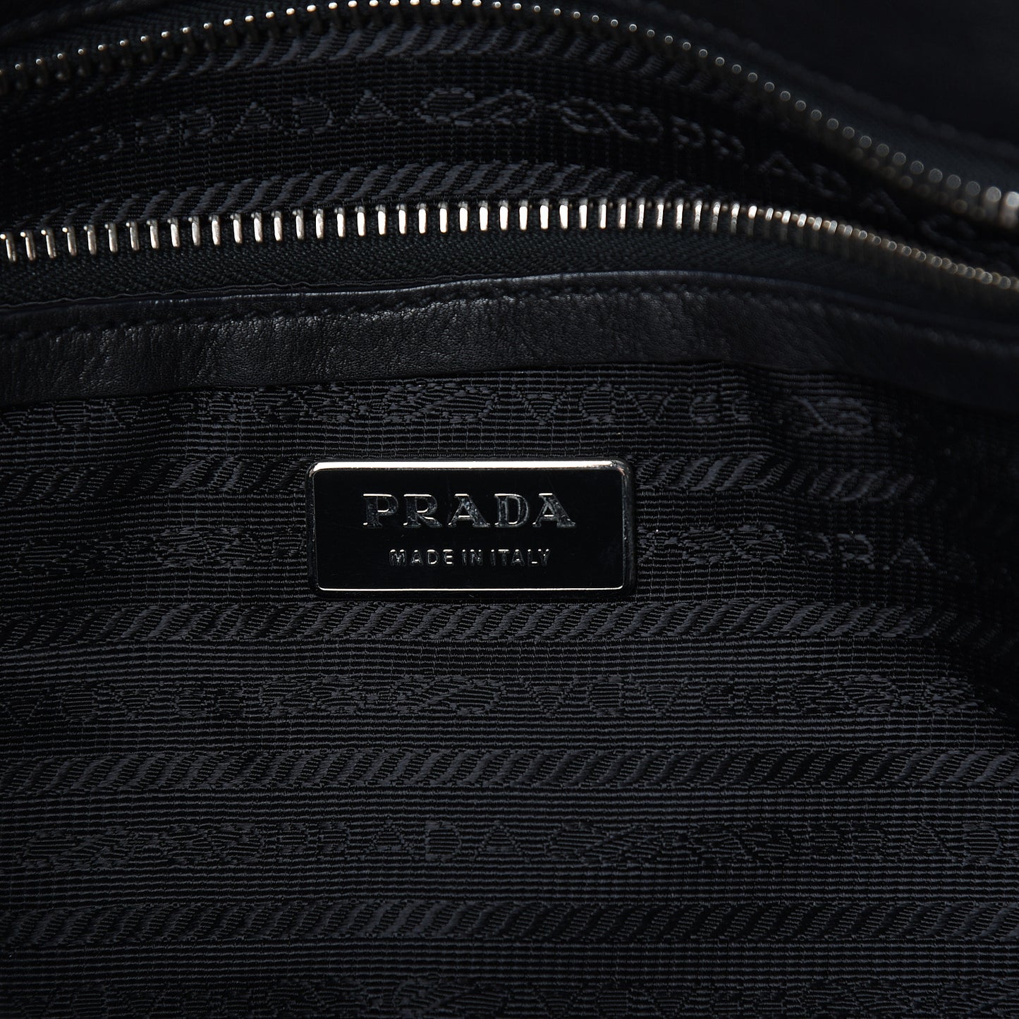 Soft Calfskin Tessuto Nylon Shoulder Bag Black