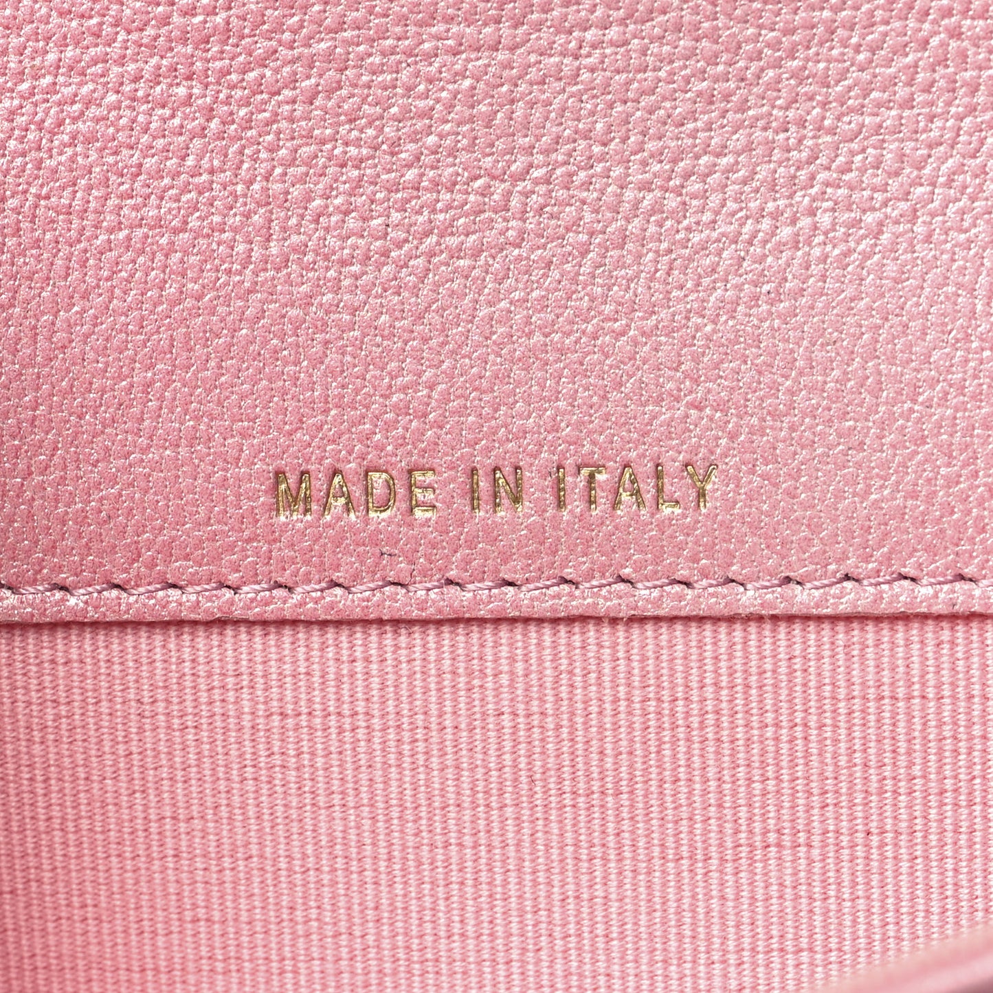 Metallic Lambskin Quilted Flap Card Holder Wallet Pink
