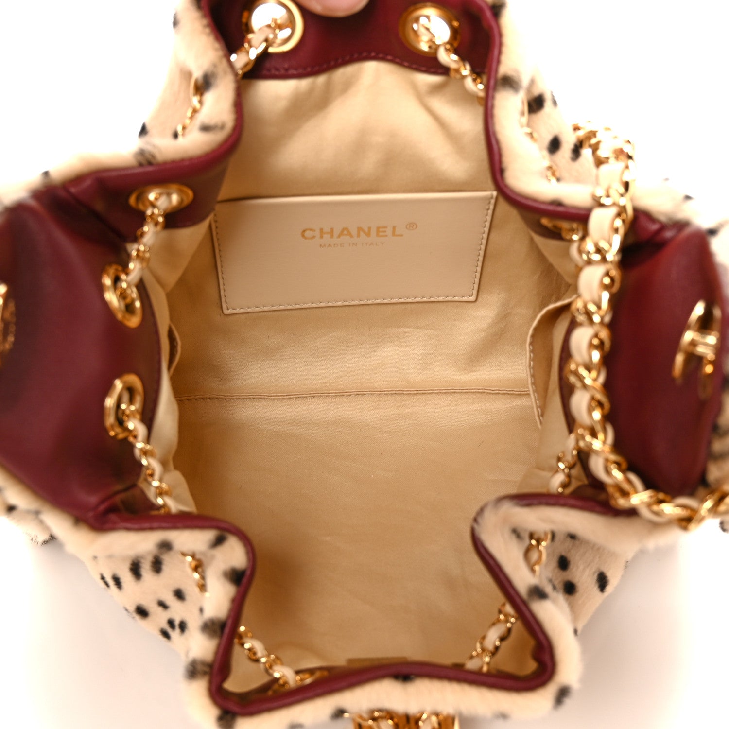 Chanel Pony Hair Mini Chanel 25 Handbag Beige Black 10 of 21