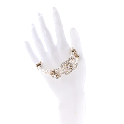Chanel Crystal Pearl CC Bracelet Gold 2 of 5